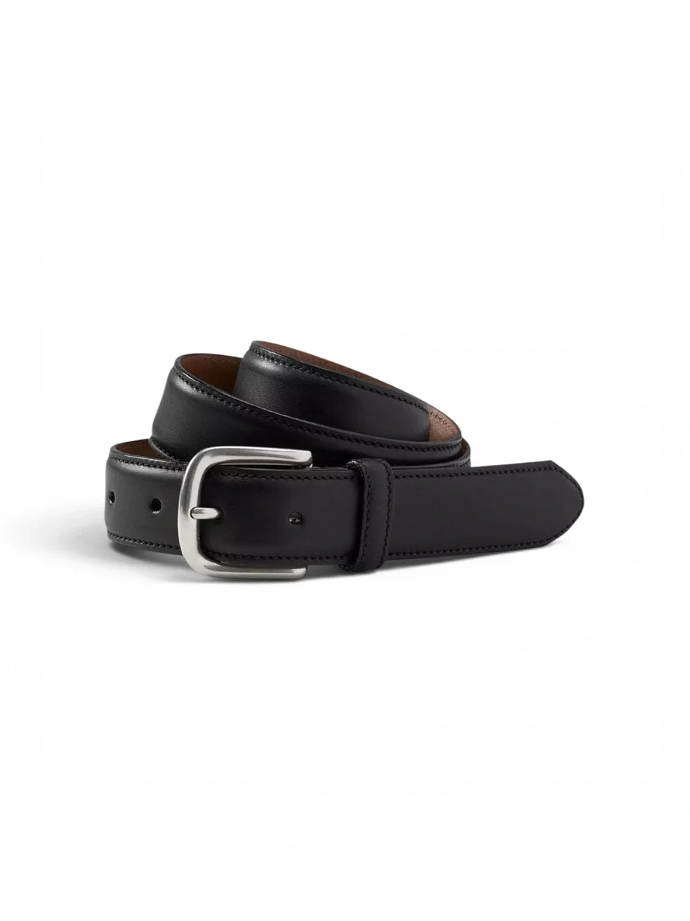 NWT‎ LL BEAN Men's Chino Belt SZ 46 in Black Leather Dress Career Casual Suit
